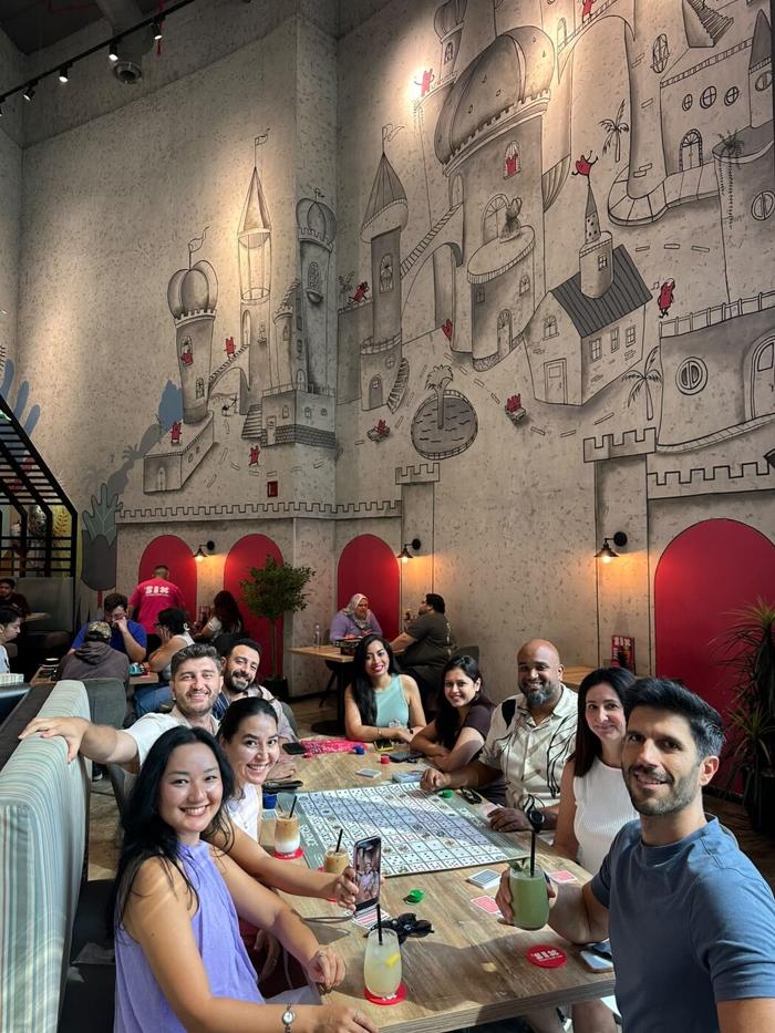 United Expats in UAE board games night at a themed cafe